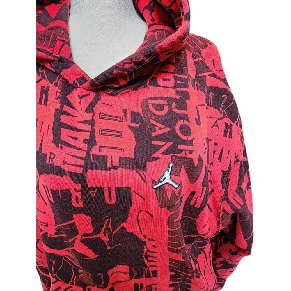 JORDAN Hoodie Pullover Size Medium Red/Black